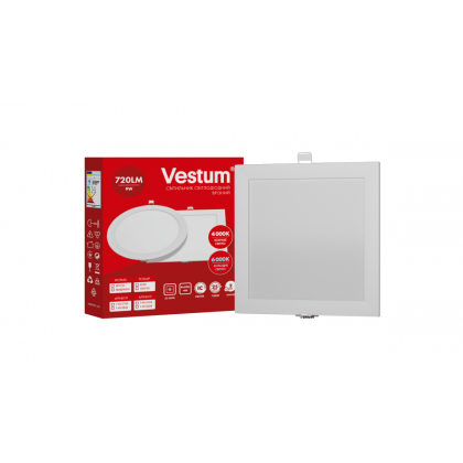 Квадратний світлодіодний врізний світильник  Vestum 9W 4000K 220V 1-VS-5203